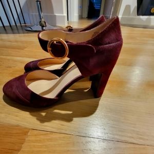 Nine west burgundy suede heels
